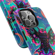 Mothman Tough Phone Case – Psychedelic Neon Cryptid Aesthetic - LavenderCeleste