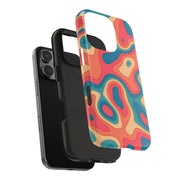 Retro Coral Abstract Mid-Century Tough Phone Case LavenderCeleste