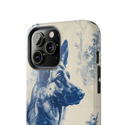 Blue Toile German Shepherd Scenic Tough Phone Case LavenderCeleste