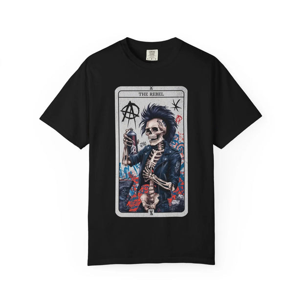 The Rebel Skeleton Tarot Punk Comfort Colors Tee LavenderCeleste