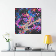 Electric Purple Guitar Legend Matte Canvas Art LavenderCeleste