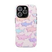 Pastel Shark Pattern Tough Phone Case Printify