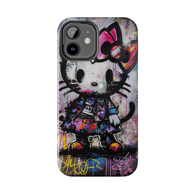 Goth Street Cat Pop Art Graffiti Tough Phone Case LavenderCeleste