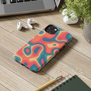 Retro Coral Abstract Mid-Century Tough Phone Case LavenderCeleste