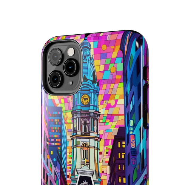 Philadelphia Pop Art Skyline Tough Phone Case LavenderCeleste