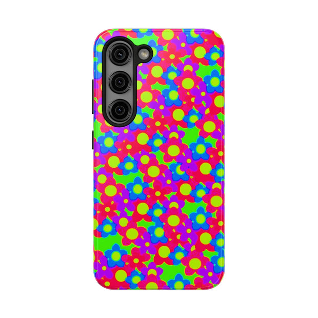 Retro Kawaii Bright Floral Pattern Tough Phone Case