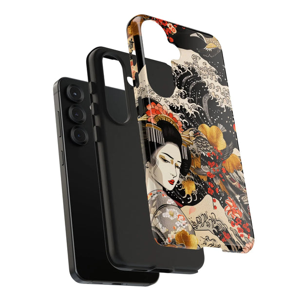 Golden Geisha Wave Japanese Art Tough Phone Case