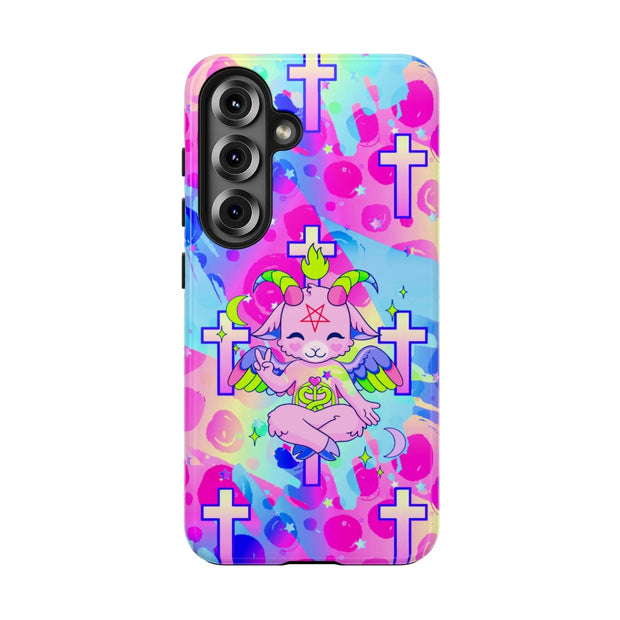 Pastel Goth Kawaii Baphomet Tough Phone Case LavenderCeleste