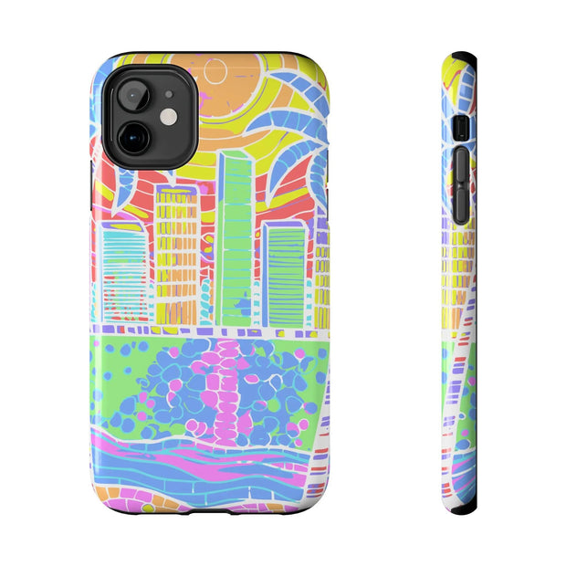 South Beach Miami Mosaic Art Tough Phone Case LavenderCeleste
