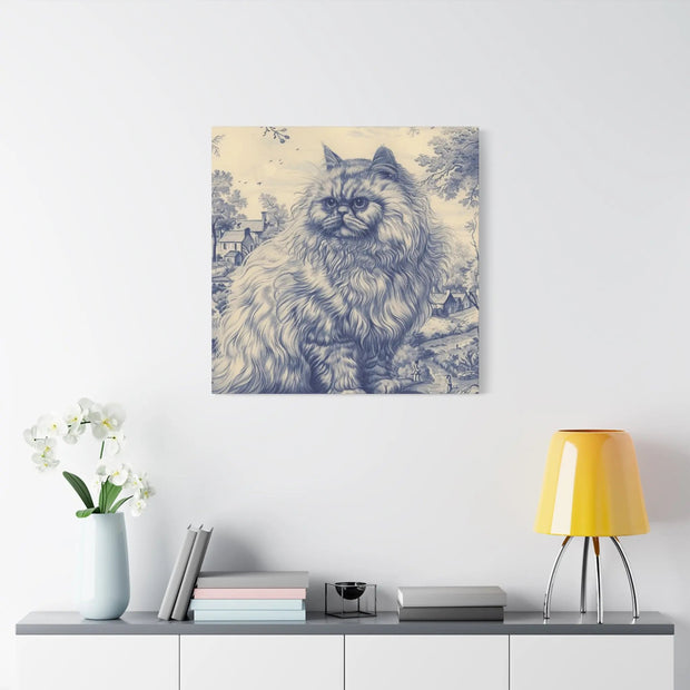 Persian Cat Canvas by Jouy Matte Canvas Art LavenderCeleste