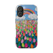 Rainbow Tulip Field Tough Phone Case LavenderCeleste