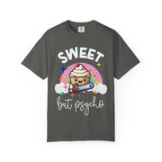 Sweet But Psycho Cupcake Comfort Colors Tee LavenderCeleste