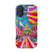 Washington DC Psychedelic Capitol Rainbow Tough Phone Case LavenderCeleste