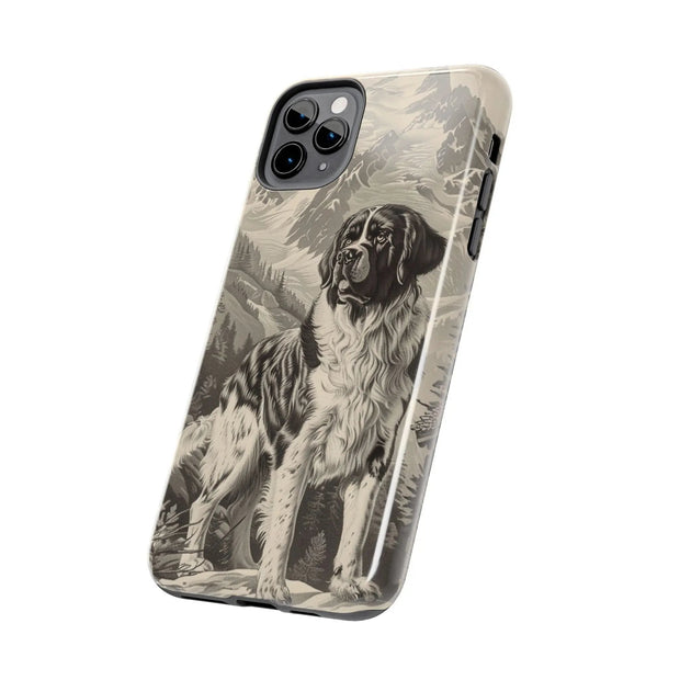Saint Bernard Toile de Jouy Vintage Tough Phone Case LavenderCeleste