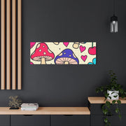 Kawaii Mushroom Cherry Flower Matte Canvas Print LavenderCeleste