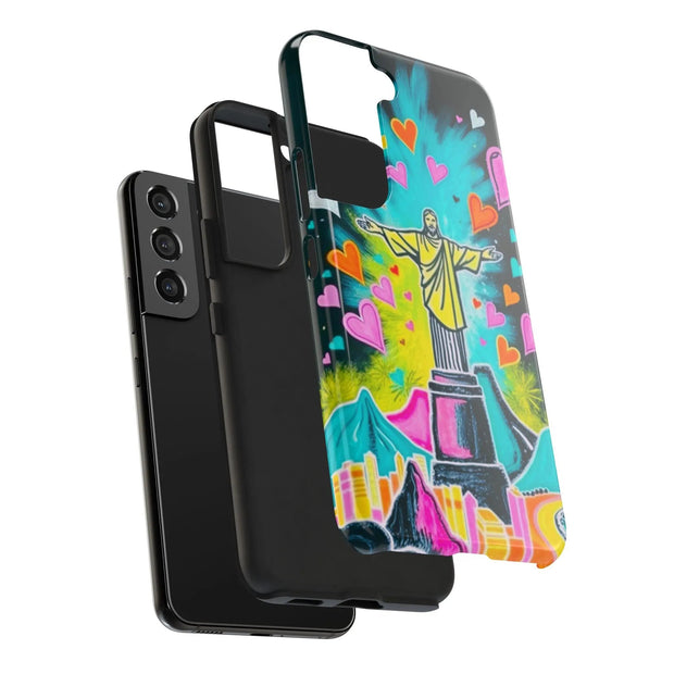 Rio de Janeiro Neon Pop Art Tough Phone Case LavenderCeleste