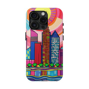 Tulsa Oklahoma Retro Pop Skyline Tough Phone Case LavenderCeleste
