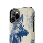 Blue Toile German Shepherd Scenic Tough Phone Case LavenderCeleste
