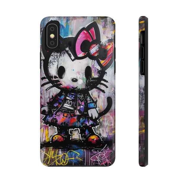 Goth Street Cat Pop Art Graffiti Tough Phone Case LavenderCeleste