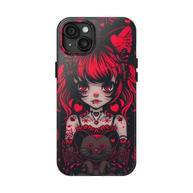 Kawaii Gothpunk Red Heart Tough Phone Case