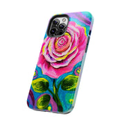 Vibrant Pink Rose Abstract Tough Phone Case LavenderCeleste