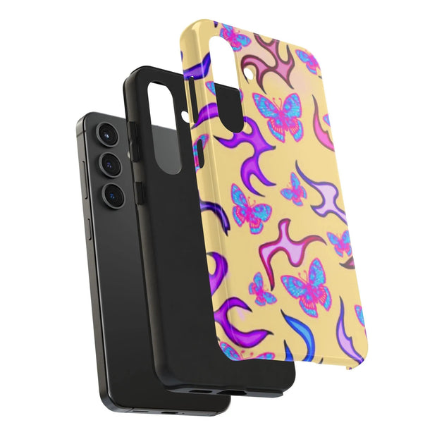 Y2K Butterfly Flames Retro Tough Phone Case LavenderCeleste