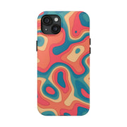 Retro Coral Abstract Mid-Century Tough Phone Case LavenderCeleste