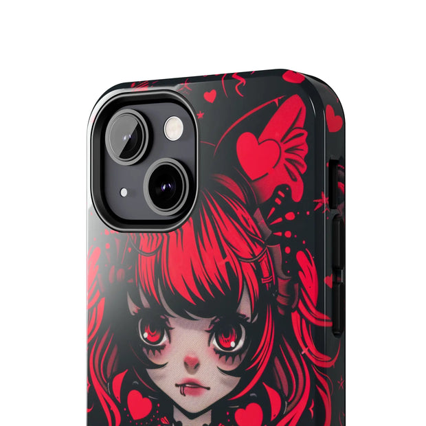 Kawaii Gothpunk Red Heart Tough Phone Case