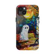 Lonely Ghost Tough Phone Case – Abstract Fall Park Bench Painting