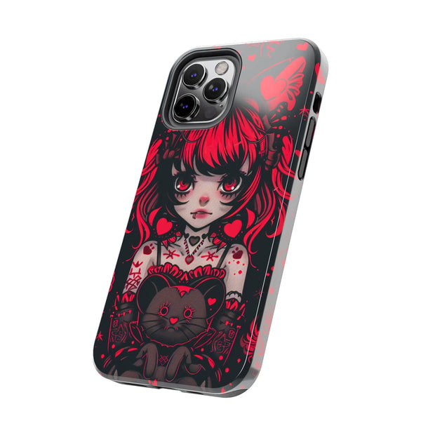 Kawaii Gothpunk Red Heart Tough Phone Case