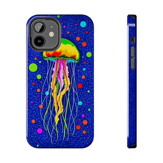 Vibrant Neon Jellyfish Cosmic Sea Tough Phone Case