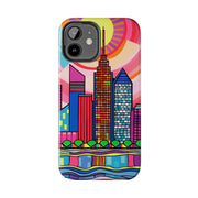 Tulsa Oklahoma Retro Pop Skyline Tough Phone Case LavenderCeleste