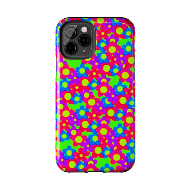 Retro Kawaii Bright Floral Pattern Tough Phone Case