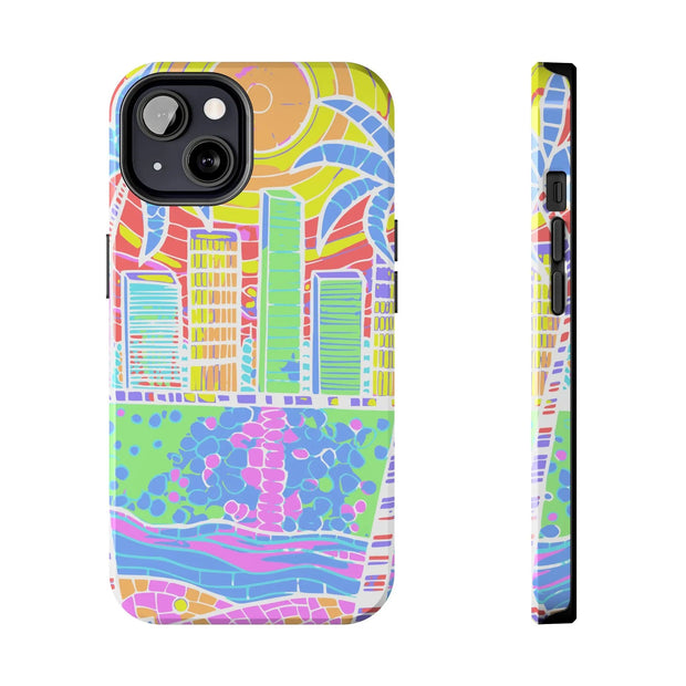 South Beach Miami Mosaic Art Tough Phone Case LavenderCeleste