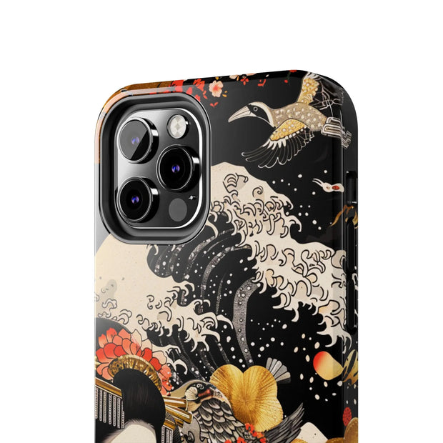 Golden Geisha Wave Japanese Art Tough Phone Case