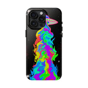 Psychedelic Neon UFO Abduction Tough Phone Case LavenderCeleste