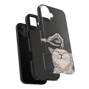 Skeleton Scratch Cat Gothic Humor Tough Phone Case LavenderCeleste