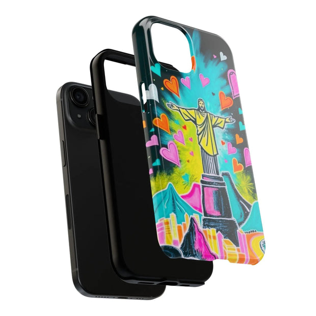 Rio de Janeiro Neon Pop Art Tough Phone Case LavenderCeleste