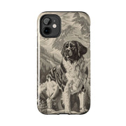 Saint Bernard Toile de Jouy Vintage Tough Phone Case LavenderCeleste