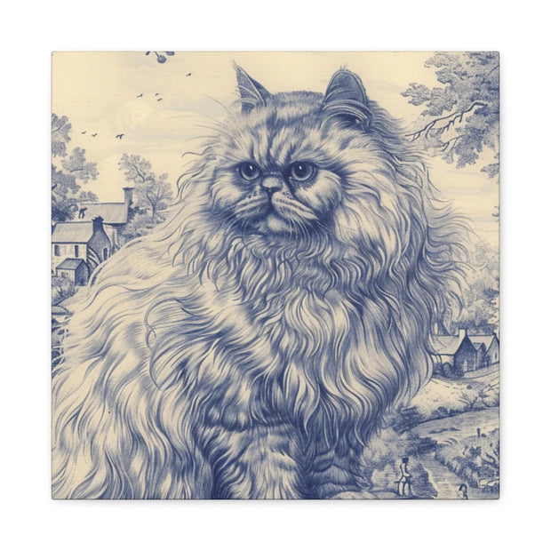 Persian Cat Canvas by Jouy Matte Canvas Art LavenderCeleste