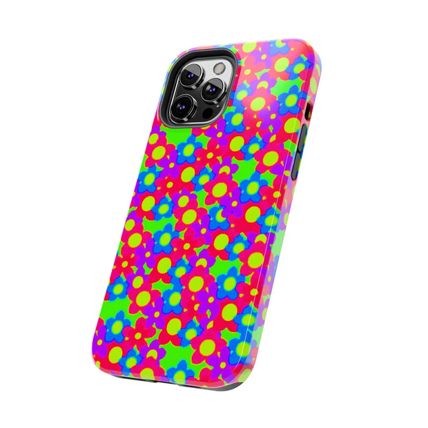 Retro Kawaii Bright Floral Pattern Tough Phone Case