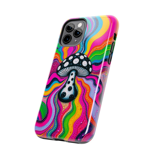 Psychedelic Rainbow Mushroom Art – Trippy Tough Case Printify