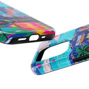 Los Angeles Hollywood Skyline Tough Phone Case – Vibrant Pop Art City Design - LavenderCeleste