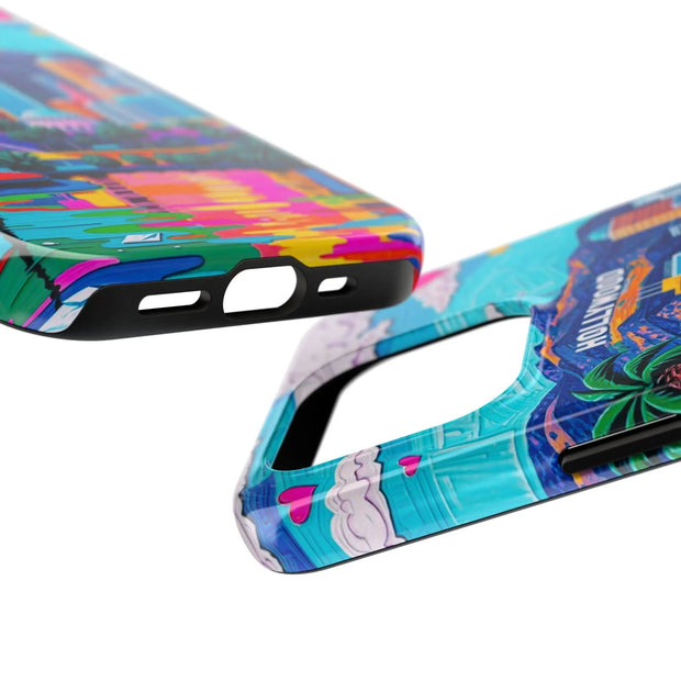 Los Angeles Hollywood Skyline Tough Phone Case – Vibrant Pop Art City Design - LavenderCeleste