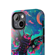 Mothman Tough Phone Case – Psychedelic Neon Cryptid Aesthetic - LavenderCeleste