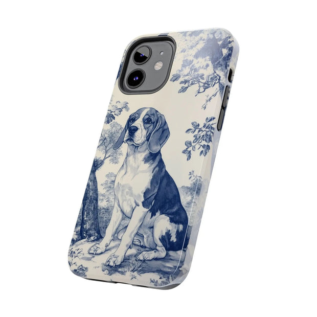 Blue Toile Beagle Country Scenic Tough Phone Case LavenderCeleste