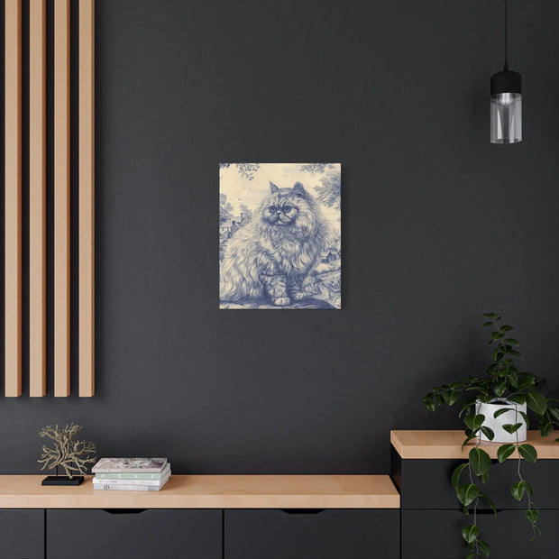 Persian Cat Canvas by Jouy Matte Canvas Art LavenderCeleste