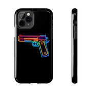 Neon Rainbow Gun Tough Phone Case – Bold Retro Vaporwave Aesthetic Printify