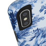 Blue Toile Horse Country Scenic Tough Phone Case LavenderCeleste