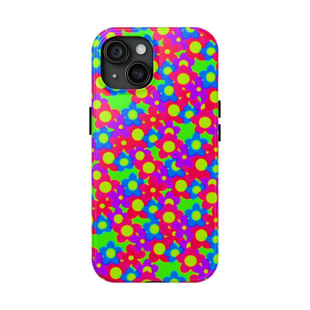 Retro Kawaii Bright Floral Pattern Tough Phone Case